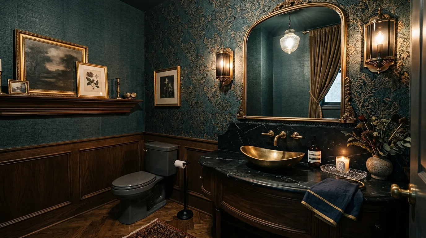Finish with a powder room that feels polished and memorable inspiration for a powder room.